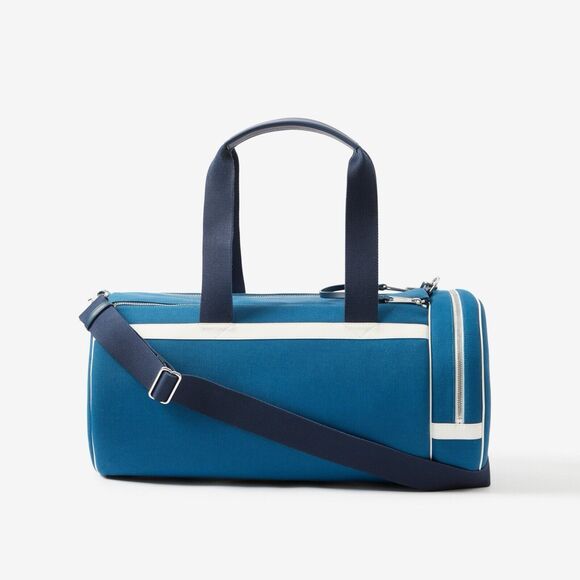Burberry Kennedy Nylon Duffle Bag With What Leather Trim Damson Blue NWT 2200 - Picture 5 of 9